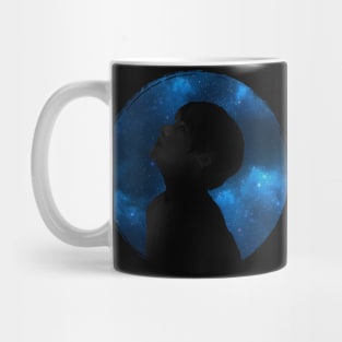 BTS V Tae silhouette (blue galaxy circle brush) | Army | Kpop Mug